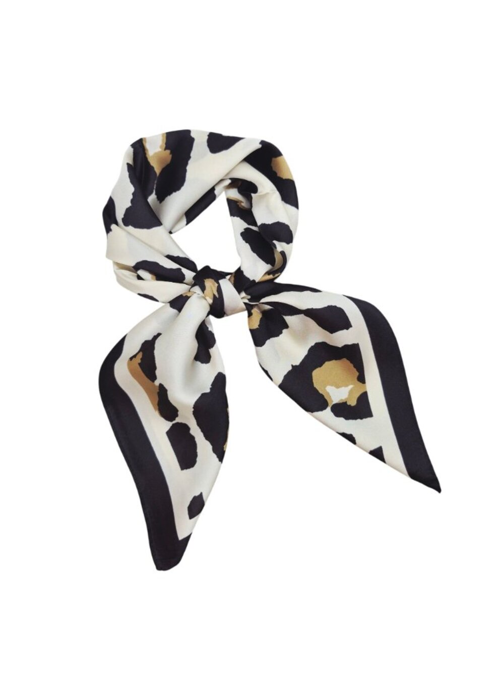 ✨Elegant Bandana Square Scarf Silky Satin Animal Print Leopard Hair Neck Scarfs - Picture 3 of 8